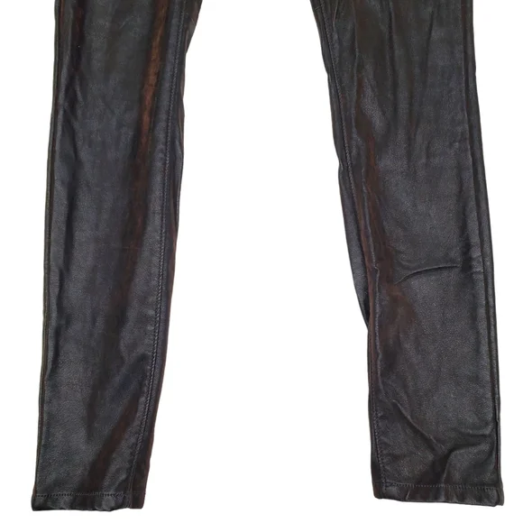 Blank NYC Vegan / Faux Leather Dark Brown Skinny Pants Size 26 - Picture 4 of 16